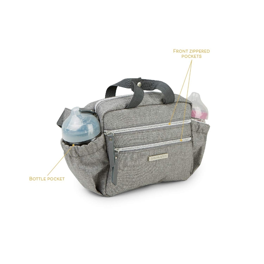 NWT Bananafish Sidekick Diaper Duffle Belt Bag Hip Pack in Gray 9 Pockets NWT
